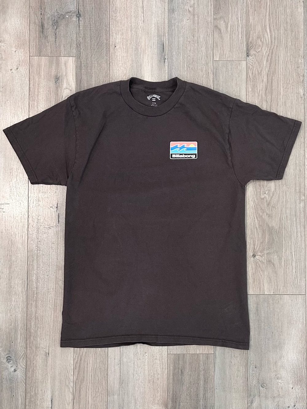 Billabong Men's Black Short Sleeve Tee with Small Colorblock Logo